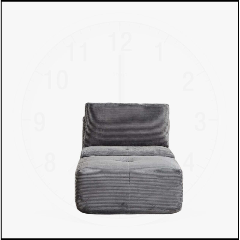 Canapé moderne en mousse à mémoire de forme compressée, méridienne simple pour le salon, canapé modulaire Cloud pour animaux de compagnie, tissu en velours côtelé, repose-pieds mobile, sans assemblage requis, gris