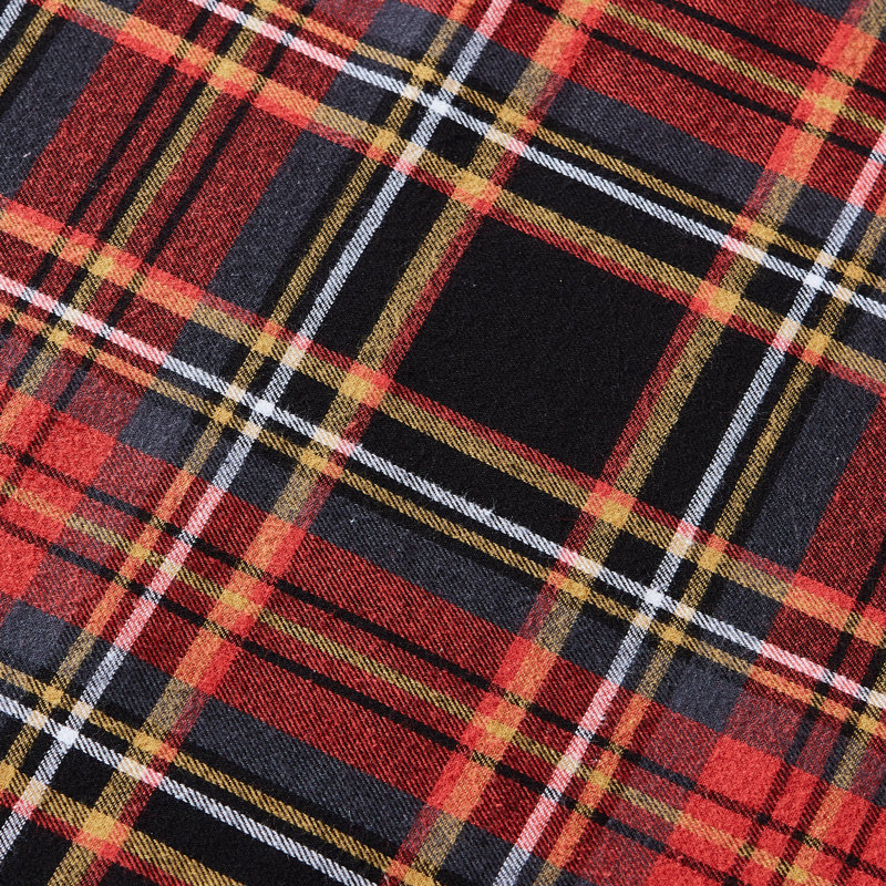 Jeté en flanelle et sherpa imprimé Eddie Bauer, Montagne tartan rouge