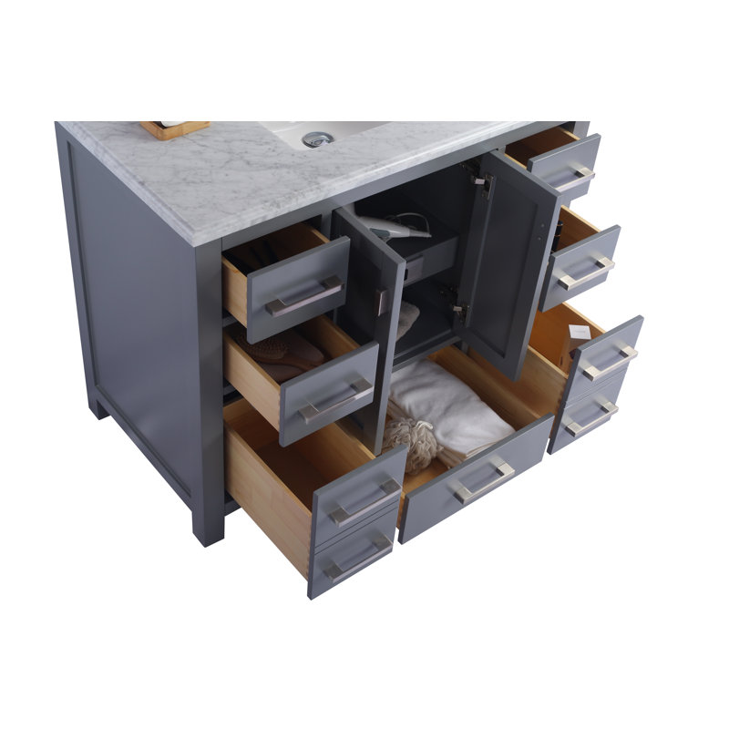 Base de meuble-lavabo simple 42 po Mariário, Gris