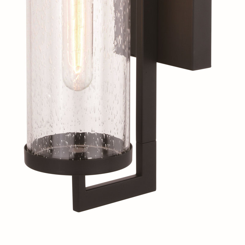 Applique murale d'extérieur 1 lumière Dunston, H 20 po x l 4,25 po x P 7 po, Noir mat