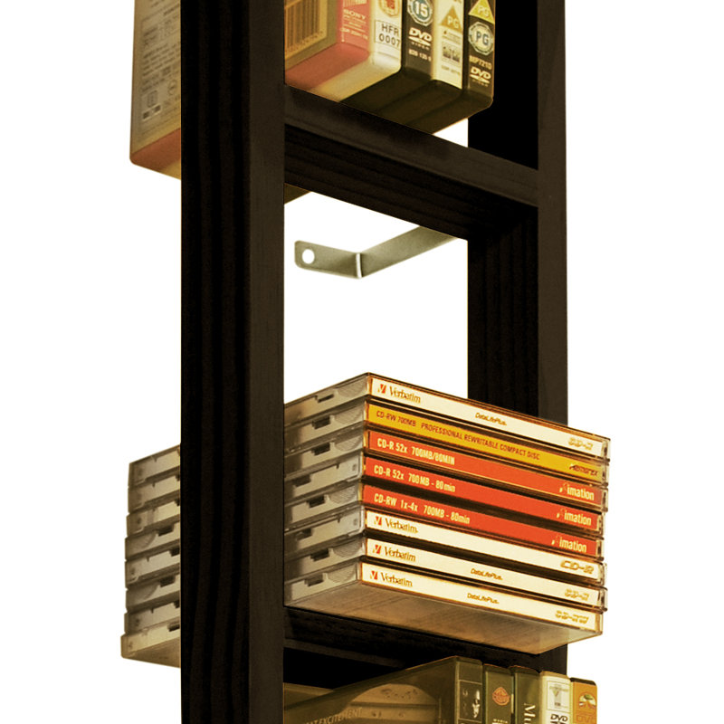 Solid Wood 86.5cm H Media Shelves, Black