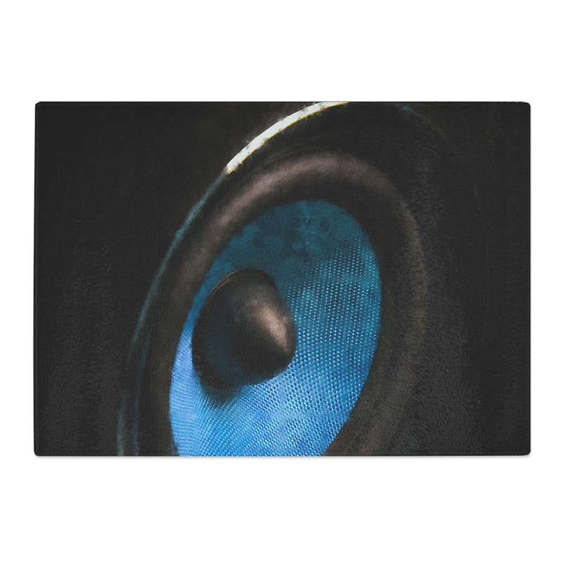 Hi Fi Speaker in Blue Painting Chopping Board, 0.4cm H x 28.5cm W x 39cm L
