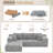 108" L-Shaped Compression Modular Sofa Sectional Couch-304043575
