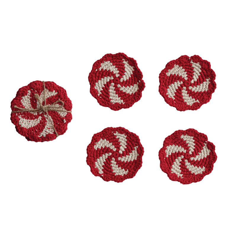 Cotton Round 4 Piece Coaster Set