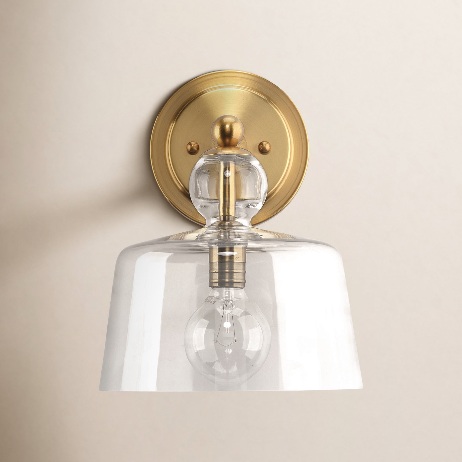 Single Light Armed Sconce, Gold