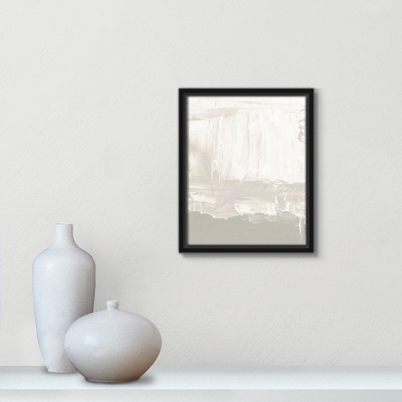 Albie taupe abstrait, reproduction sur toile flottante, Noir, H 11,5 po x l 9,5 po