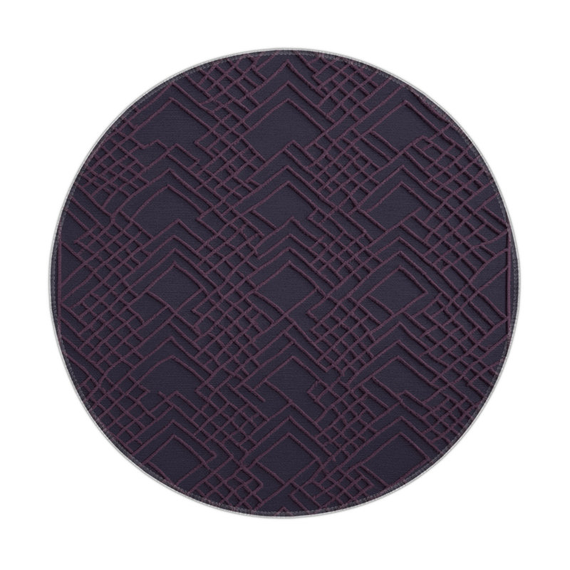 Tapis mauve intérieur et extérieur Trellis, Rond 5 pi