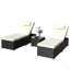 Ensemble de chaises longues d'extérieur 3 pièces