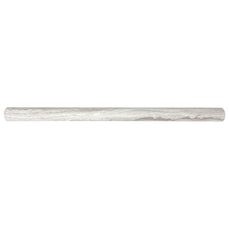 Wood Grain 12" x 1" Honed Marble Pencil Liner Tile Trim in Gray
