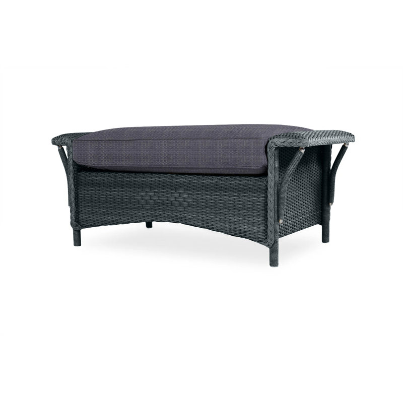 Nantucket Outdoor Ottoman, Beach Navy, Pewter