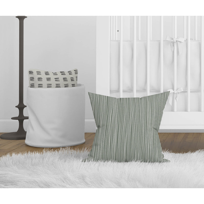 Coussin Eric, H 16 po x l 16 po, Chimichurri / rayé vert