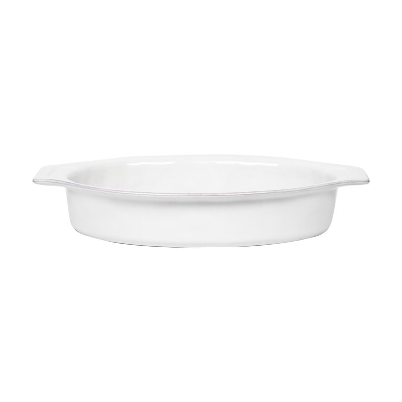 Whitewash Ceramic Oval Baker 15.75" x 10"