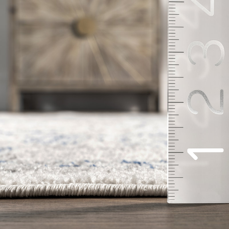 Tapis bleu performance Kristine, Tapis de couloir 2 pi 6 po x 6 pi