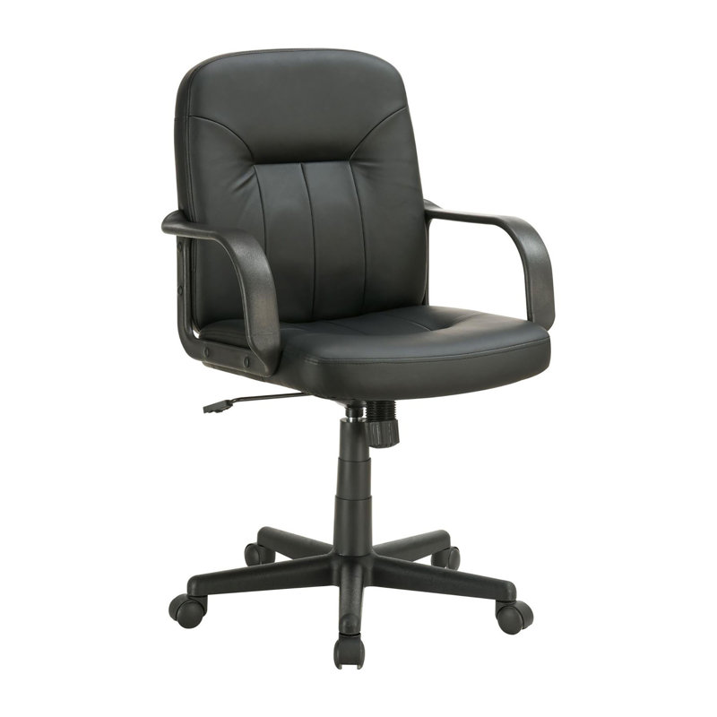 Chaise de bureau noire à roulettes