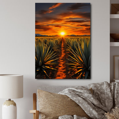 Arabell Orange Green Mexican Art Tequila Sunrise on Canvas Print