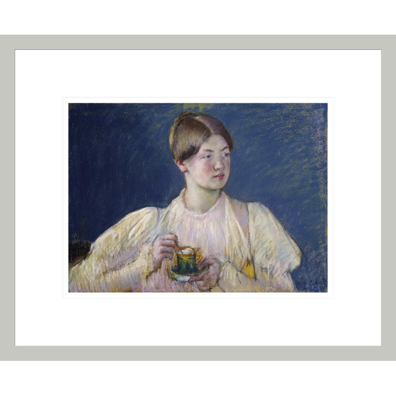 «La Tasse de thé» par Mary Cassatt, impression giclée encadrée, H 13,75 po x l 16,7 po
