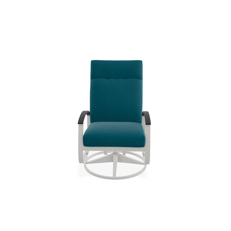 Belle Isle Outdoor Rocker Chair, Spectrum Peacock Sunbrella® Plainweave, Classic Graphite P30, Textured Snow