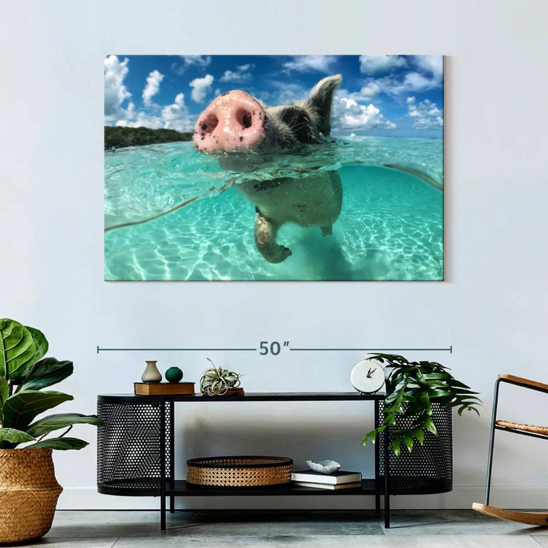 Brampt Swimming Pig, 32" H x 48" W