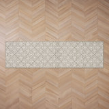 Austell Machine Woven Synthetic Geometric Area Rug in Green/White