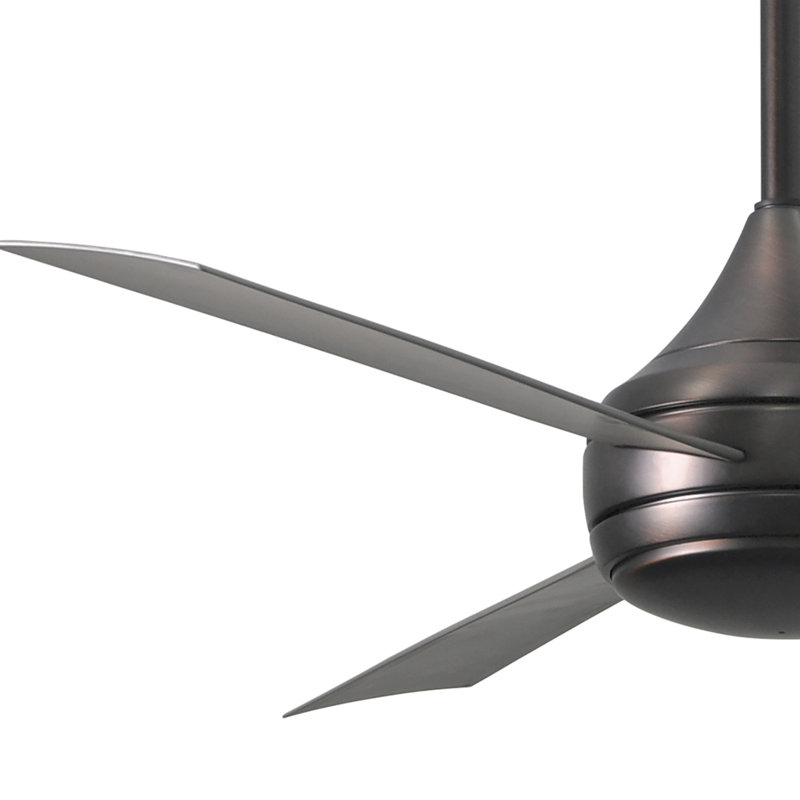 Donaire LED Outdoor Downrod Ceiling Fan, Brushed Bronze, Brushed Stainless