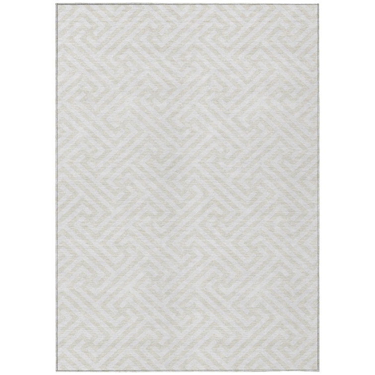 Washable Geometric Indoor / Outdoor Rug