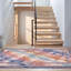 Tapis Estuary moderne à l'aspect vieilli, aquarelle abstraite, turquoise, rose et crème, lavable à la machine, antidérapant, à poils courts, pour l'intérieur et l'extérieur, adapté aux animaux domestiques, idéal pour le salon, la chambre, la salle à manger, l'entrée, le couloir ou le bureau.-1301299209