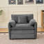 Fauteuil modulaire surdimensionné en chenille avec assise profonde, coussin décoratif et conception modulaire personnalisable pour le salon ou la chambre à coucher.
