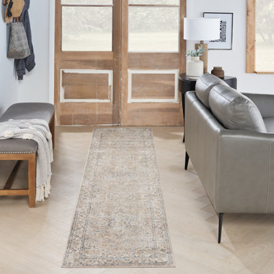Tapis beige lavable à la machine Laleia