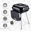 Outsunny 21" Steel Charocal Grill with Portable Wheel, Side Tray and Lower Shelf for Outdoor BBQ for Garden, Backyard, Poolside