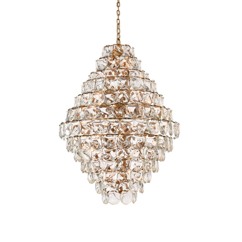 Lustre en cristal 48 pouces Ikeny, Or satiné