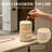 Natural Beige Travertine Stone Touch Table Lamp, Rechargeable Cordless LED Night Light with 3-Level Dimmable Brightness, Modern Portable Ambient Lamp for Indoor & Outdoor Use