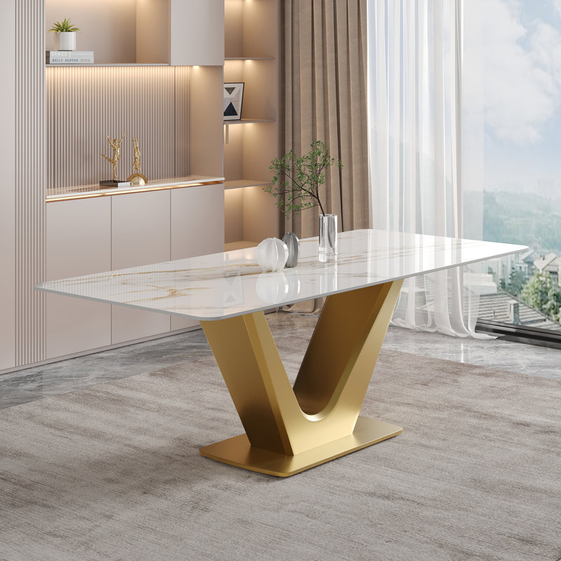 Ensemble de table de salle à manger moderne 71 "avec 6 chaises