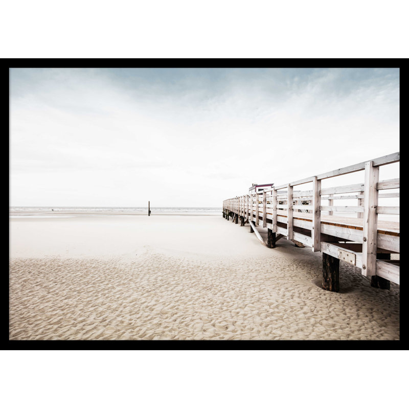 Beach Scene - Print, Natural Oak Framed, 34.1cm H x 46.4cm W x 1cm D