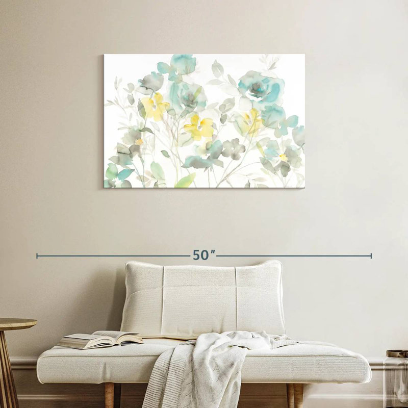 Ombres Avery Aqua Roses, H 24 po x l 36 po