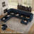 U Shaped Modular Sectional Sectional Sofa With Chaise & Ottoman-1241366926
