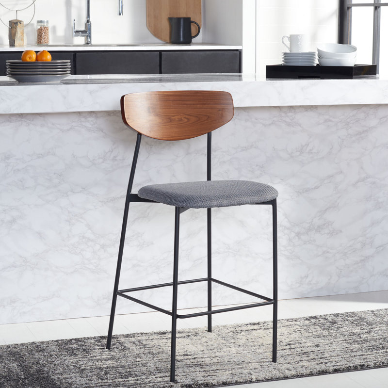 Tabouret de comptoir Ryker, Noyer / gris