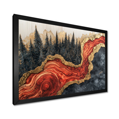 Forest River Landscape Of Amber Stone Of The Sun I - Forest Wall Art