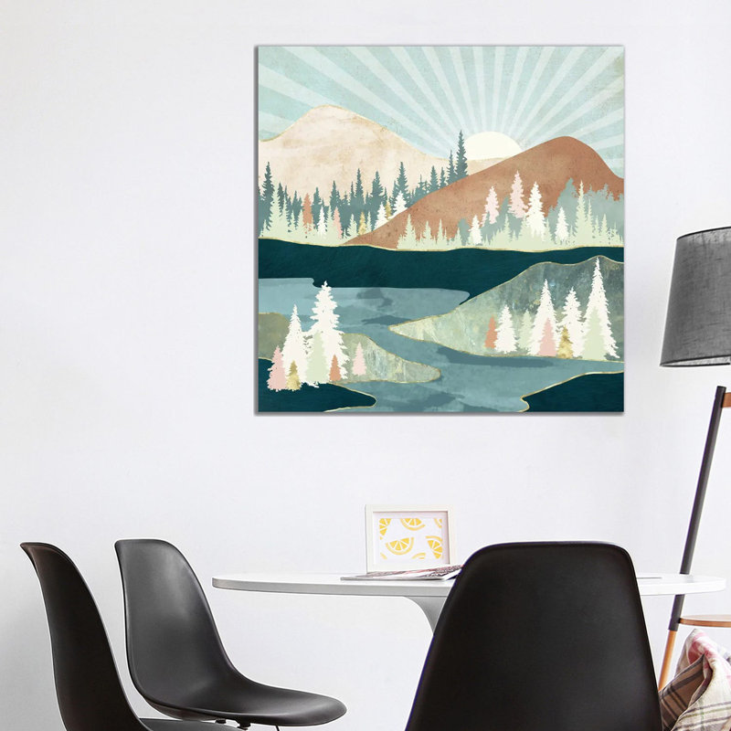 Soleil d'automne - impression, 37" H x 37" W x 1.5" D, Pas de tapis, Toile tendue