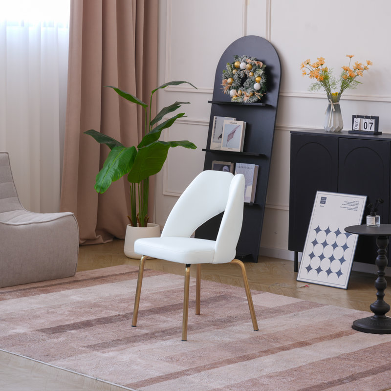 Chaise moderne en polyuréthane, Blanc laiteux, 2