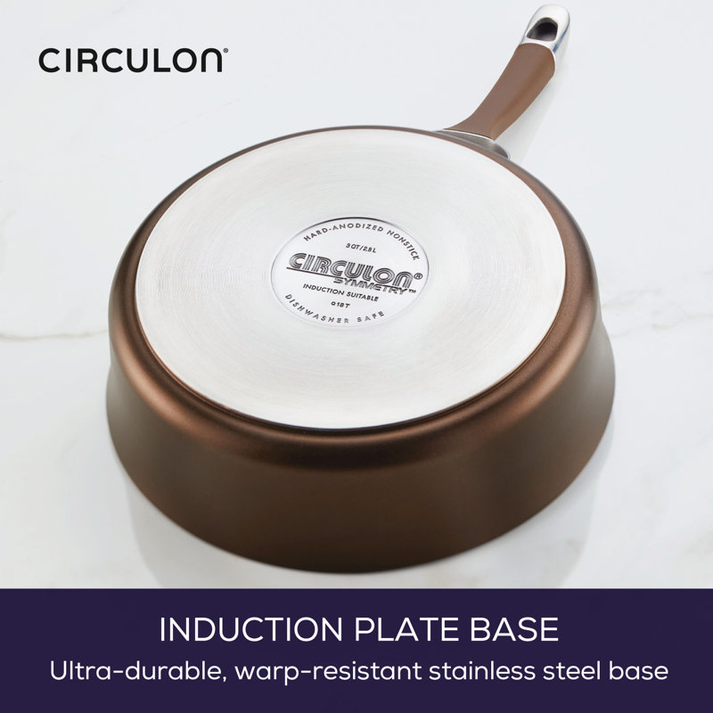 Circulon Symmetry 11 Piece Hard-Anodized Aluminum Non Stick Cookware Set, Brown