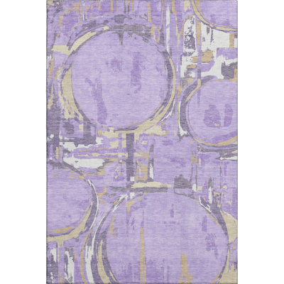 Premium Machine Washable Prisco Lavender Rug