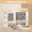Armoire en plastique pour bacs de rangement pliables avec portes, roues et tringles suspendues