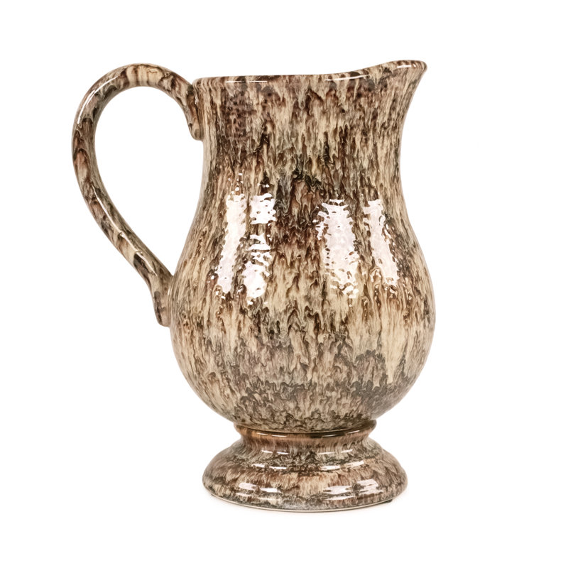Bramble Glaze Ceramic Pitcher, 14" H x 8" W x 11.5" L