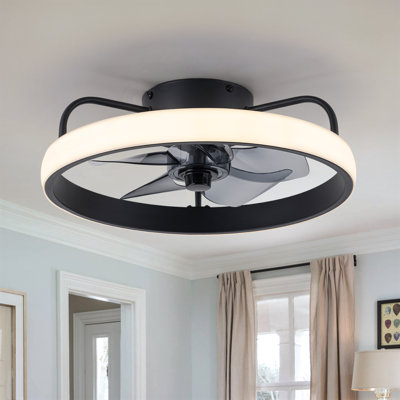 Ventilateur de plafond à DEL encastré moderne 16 "avec télécommande