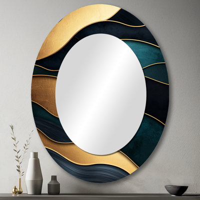 Miroir mural ovale en marbre Soft Coastal Balance I