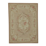 Hand-Knotted High-Quality Rose and Beige Area Rug