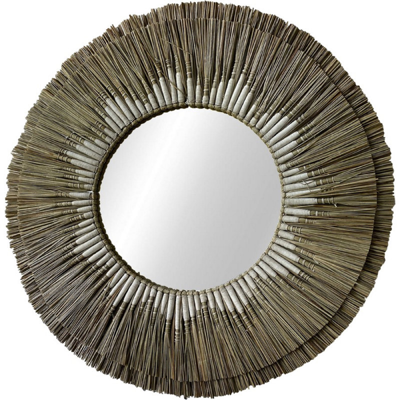 Solomons Flat Rattan Mirror, 24" x 24"