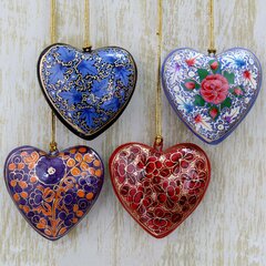 Wired Glitter Hearts Natural Valentine Ribbon - #40 - 2.5W x 10Yards