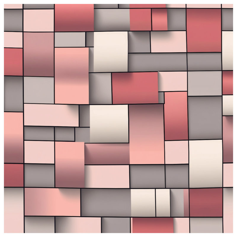 Pink Gray Rectangular Blocks Double Sided Throw Pillows, 26 x 26 inches