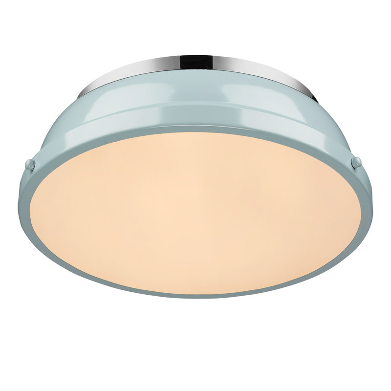 Calico Steel Flush Mount, Seafoam, Chrome
